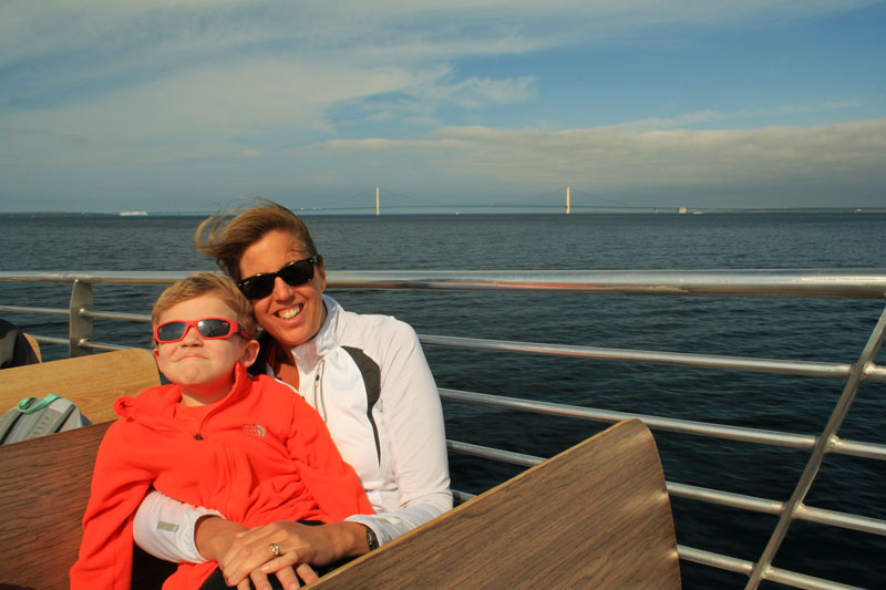 mighty mackinac bridge from the ferry